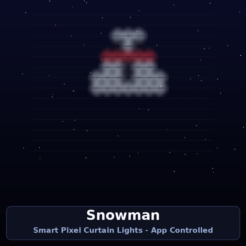 Snowman animation on LED curtain