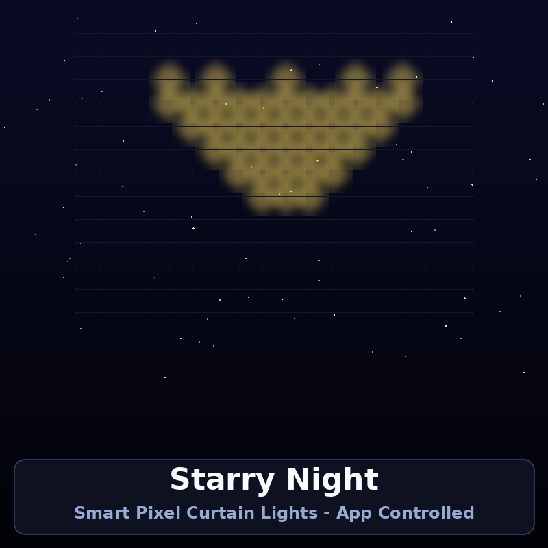 Starry night animation on LED curtain